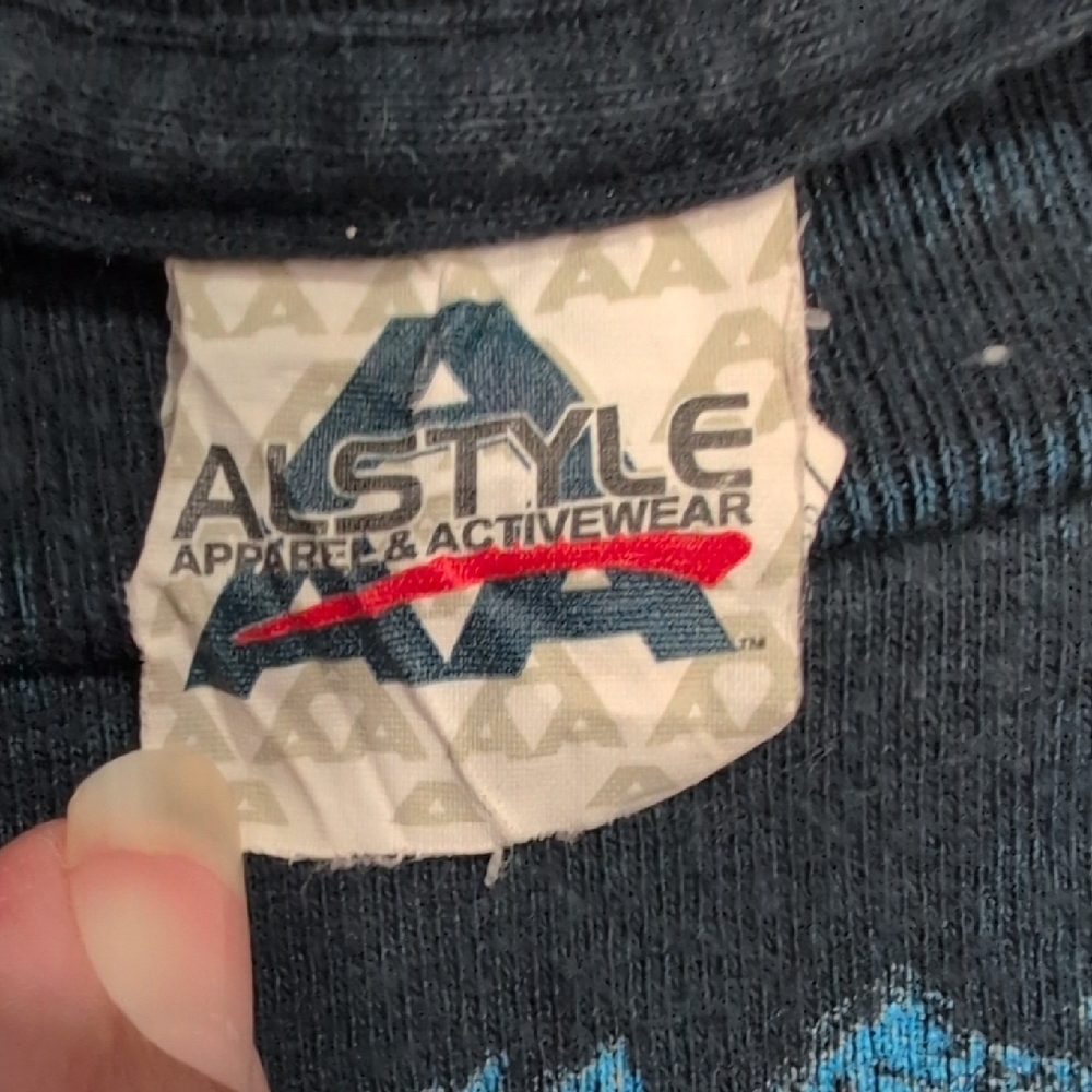 Alstyle Navy Graphic Vintage Tee - Picture 2 of 2